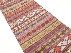 横段に更紗模様織出し名古屋帯